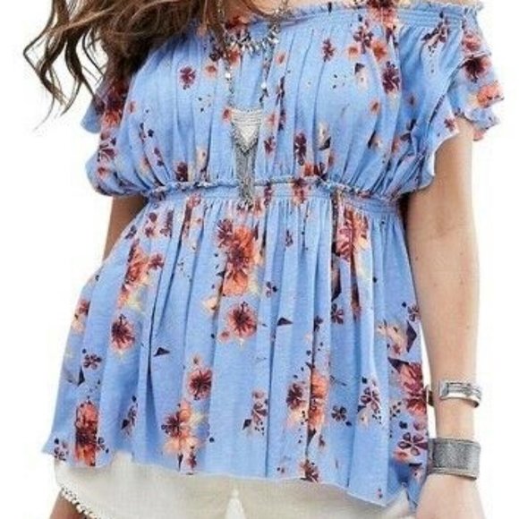 NWT Free People Womens Off the Shoulder Blouse Top - Picture 2 of 6